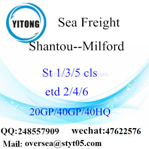Mar de puerto de Shantou flete a Milford